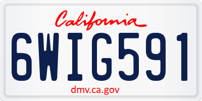 CA license plate 6WIG591
