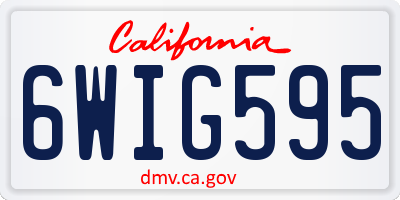 CA license plate 6WIG595