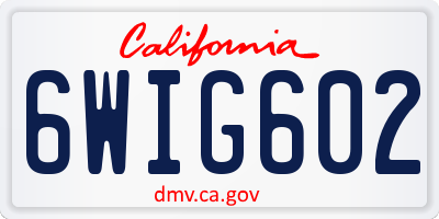 CA license plate 6WIG602