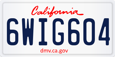CA license plate 6WIG604