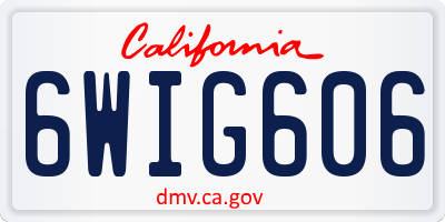 CA license plate 6WIG606