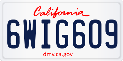 CA license plate 6WIG609