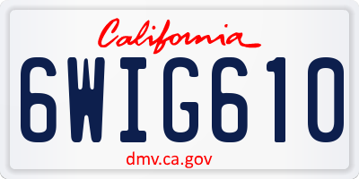 CA license plate 6WIG610