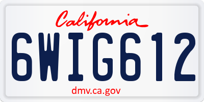 CA license plate 6WIG612