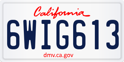 CA license plate 6WIG613