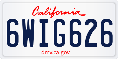 CA license plate 6WIG626