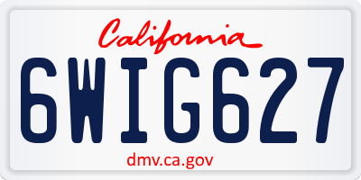 CA license plate 6WIG627