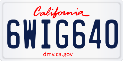 CA license plate 6WIG640