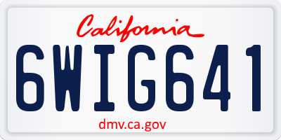 CA license plate 6WIG641