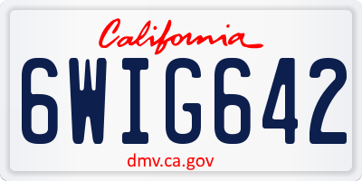 CA license plate 6WIG642