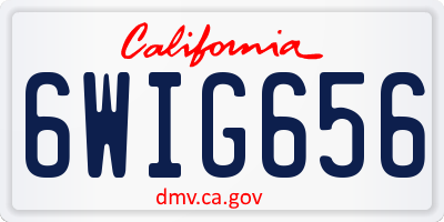 CA license plate 6WIG656