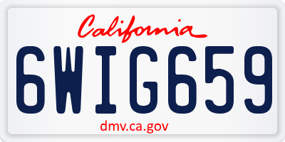 CA license plate 6WIG659