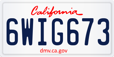 CA license plate 6WIG673