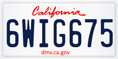 CA license plate 6WIG675