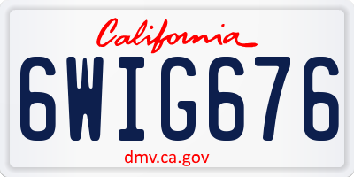 CA license plate 6WIG676