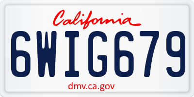 CA license plate 6WIG679