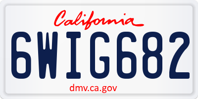CA license plate 6WIG682