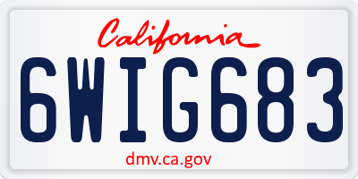 CA license plate 6WIG683