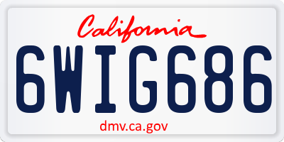 CA license plate 6WIG686