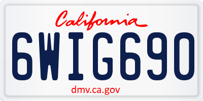 CA license plate 6WIG690