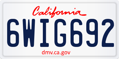 CA license plate 6WIG692
