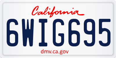 CA license plate 6WIG695