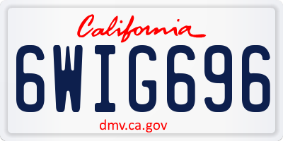 CA license plate 6WIG696