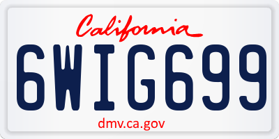 CA license plate 6WIG699