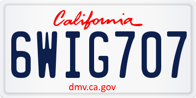 CA license plate 6WIG707