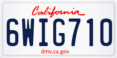 CA license plate 6WIG710