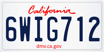 CA license plate 6WIG712