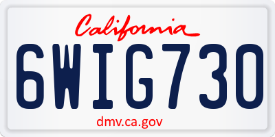 CA license plate 6WIG730