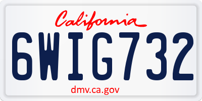 CA license plate 6WIG732