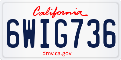 CA license plate 6WIG736