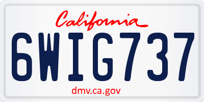 CA license plate 6WIG737
