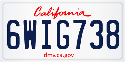 CA license plate 6WIG738
