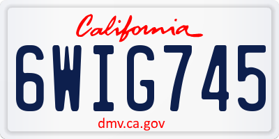 CA license plate 6WIG745