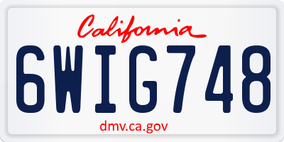 CA license plate 6WIG748