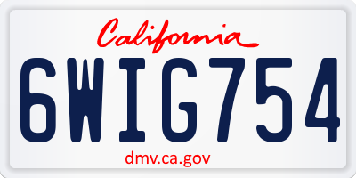 CA license plate 6WIG754