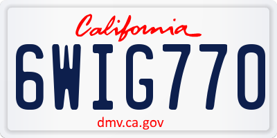 CA license plate 6WIG770
