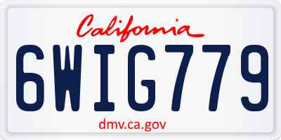 CA license plate 6WIG779