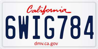 CA license plate 6WIG784