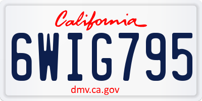 CA license plate 6WIG795