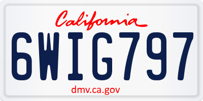 CA license plate 6WIG797