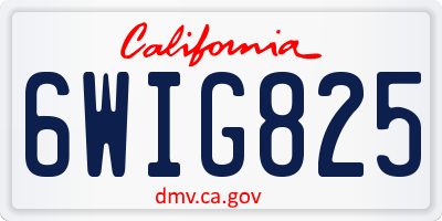 CA license plate 6WIG825