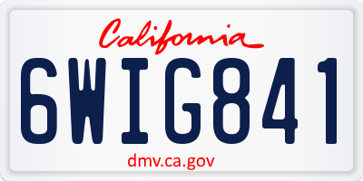 CA license plate 6WIG841