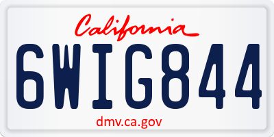 CA license plate 6WIG844