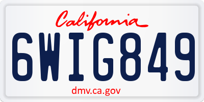 CA license plate 6WIG849