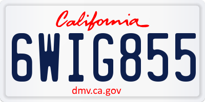 CA license plate 6WIG855
