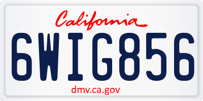 CA license plate 6WIG856